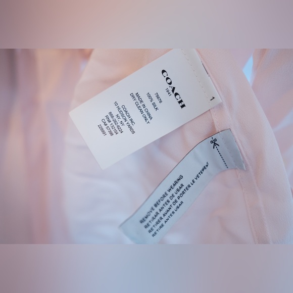 Coach pink shirt 100% silk blouse - Picture 5 of 5